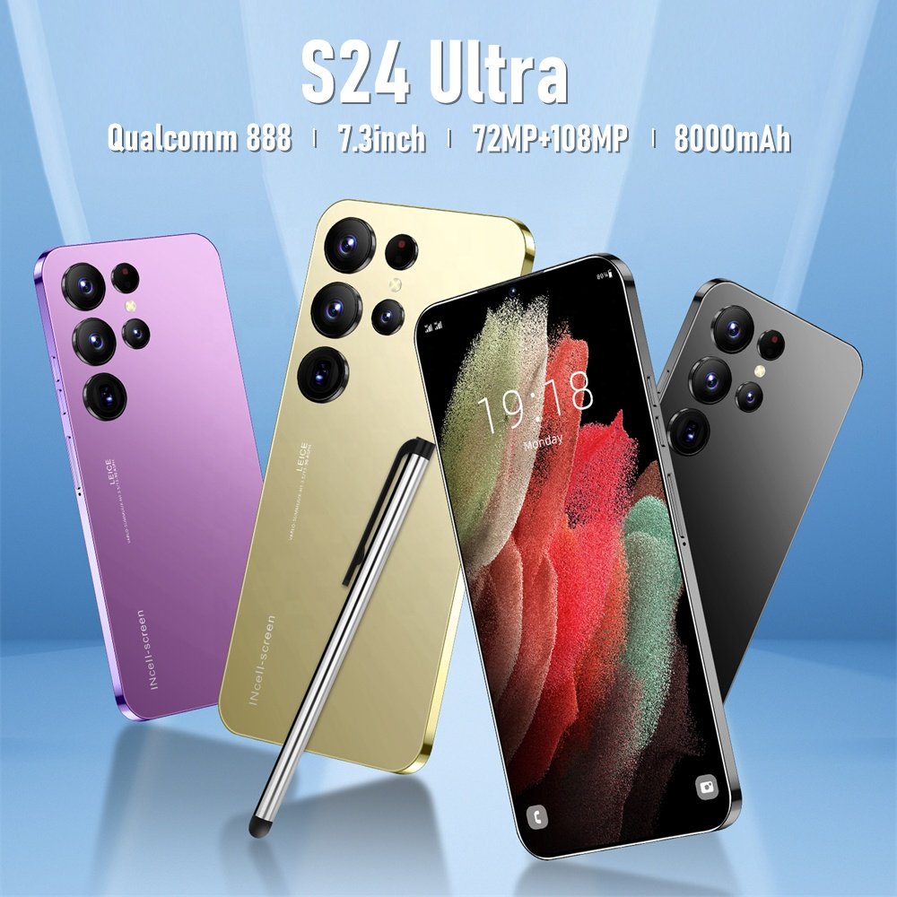 Smartphone wholesale Hot sale 5G S24 Ultra 7.3 inch 16GB+1TB Android 13 Mobile Phone Original High quality Cellphone