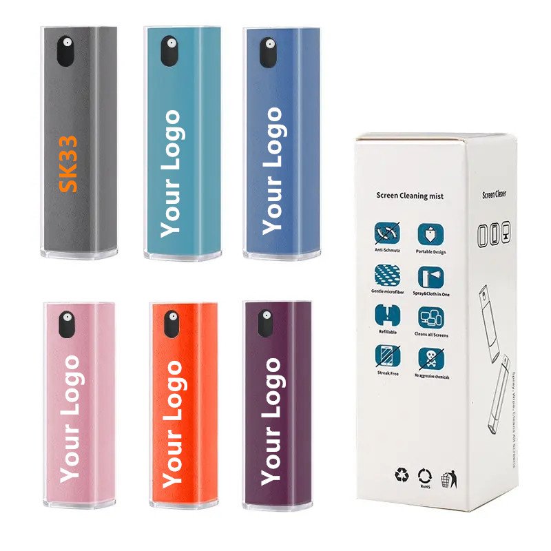 New Arrival Promotional Gifts Set Touch Screen Cleaning Spray Custom Logo Cell Phone Cleaner Kit For Business Advertising