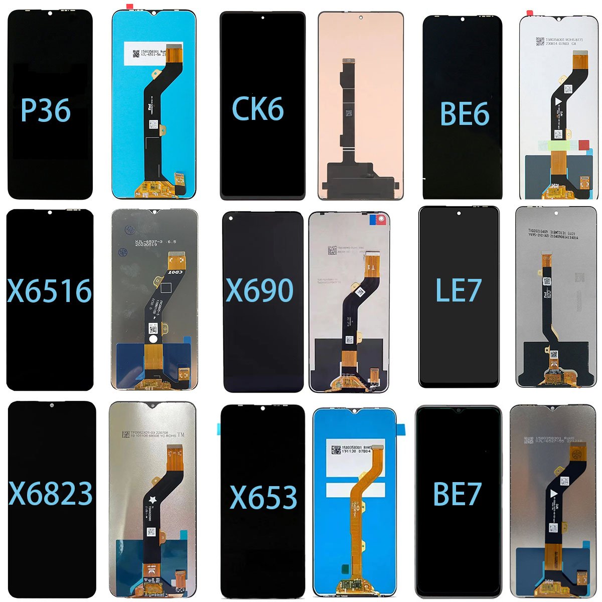 Wholesale Mobile Phone Lcds For Tecno X653 X682 X683 X688 X690 Android Mobile Phone Accessories Touch Phone Screen Display Lcd