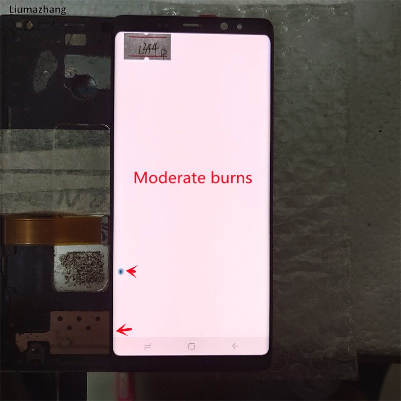 Original AMLODE Mobile Phone LCDS For Samsung Galaxy Note 8 Display Touch Screen Assembly With black Dots