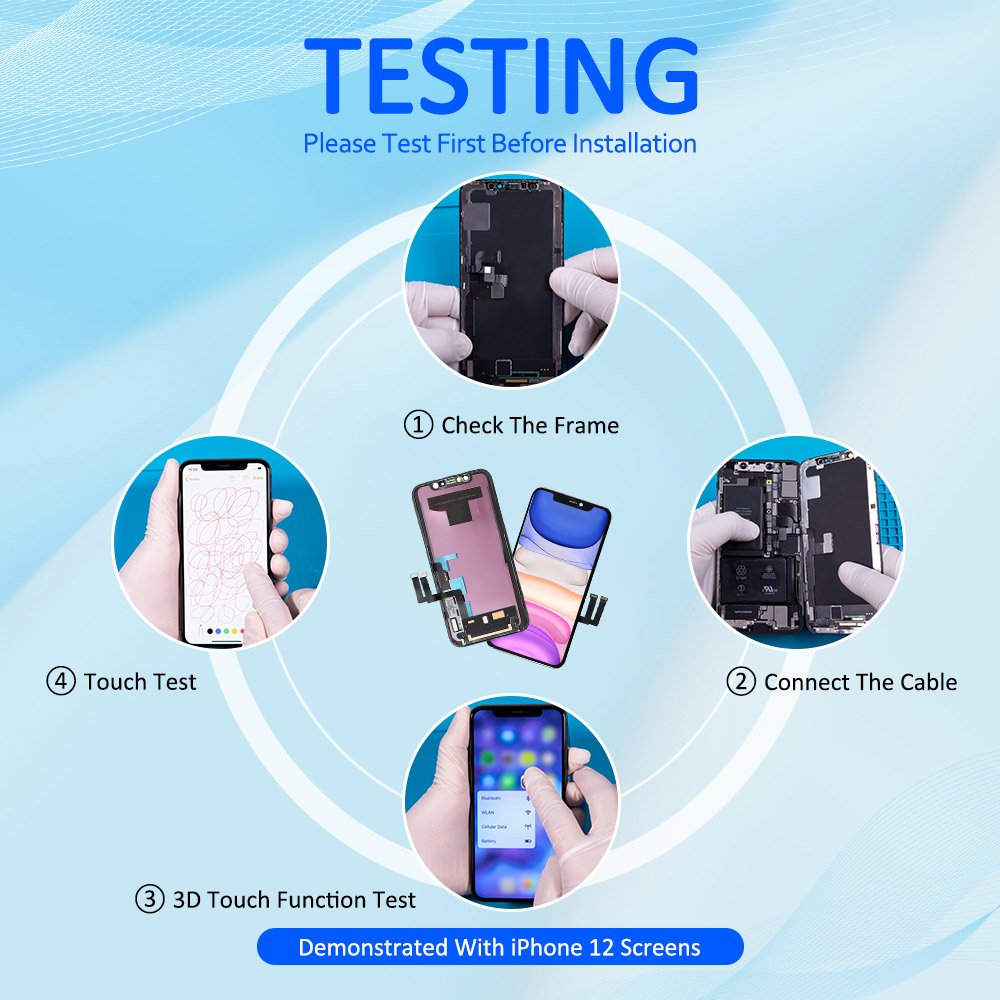 Elekworld Mobile Phone LCDs for iPhone X XR XS Max 11 12 Pro Max 12 Mini 13 LCD Touch Screen Display Replacement Digitizer