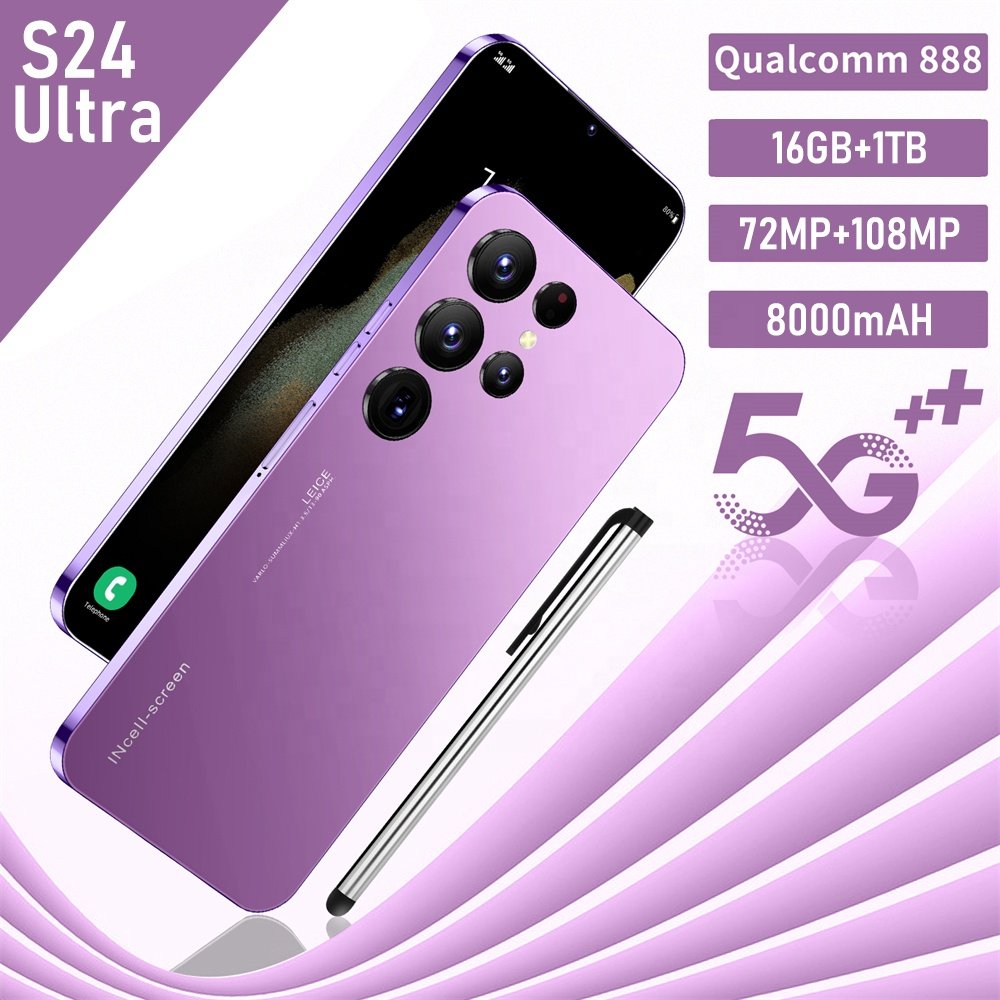 S24 ultra 16GB+1TB 5G Smartphone High quality Original Cellphone 7.3inch Unlocked Android 13 Deca Core Gaming Mobilephones