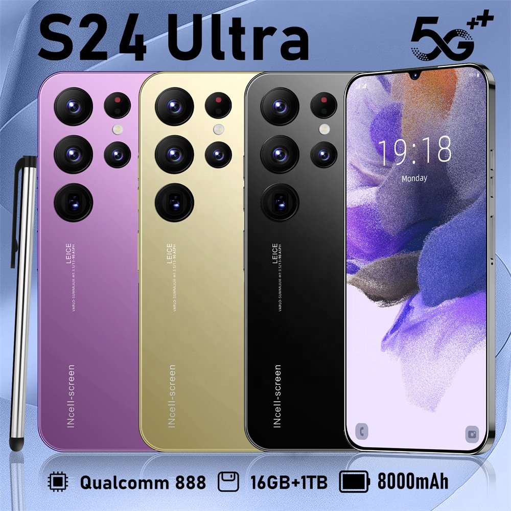 S24 ultra 16GB+1TB 5G Smartphone High quality Original Cellphone 7.3inch Unlocked Android 13 Deca Core Gaming Mobilephones