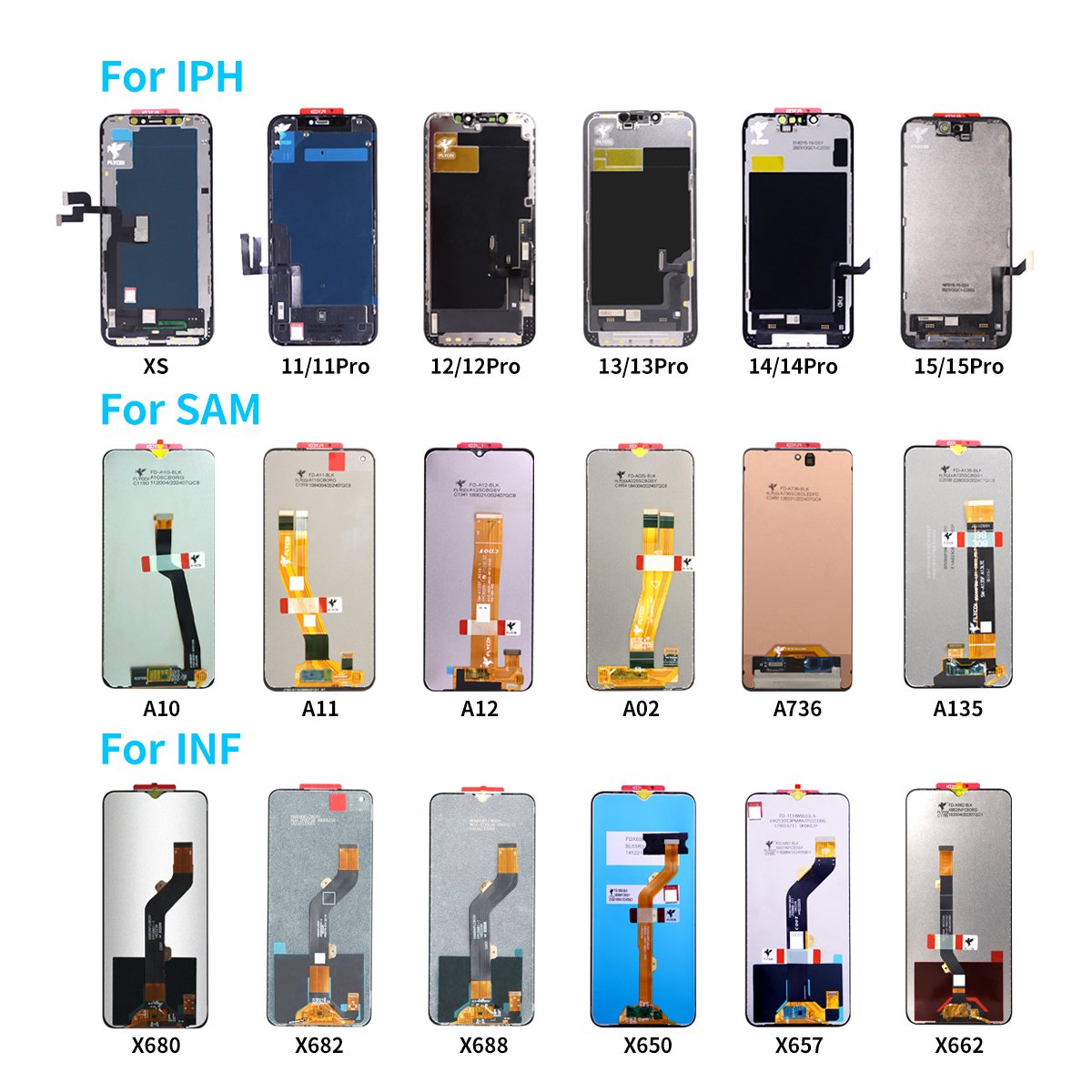 FLYCDl 2024 New Products Mobile Phone Lcds For iphone Samsung infinix Lcd Screen Lcd Displays