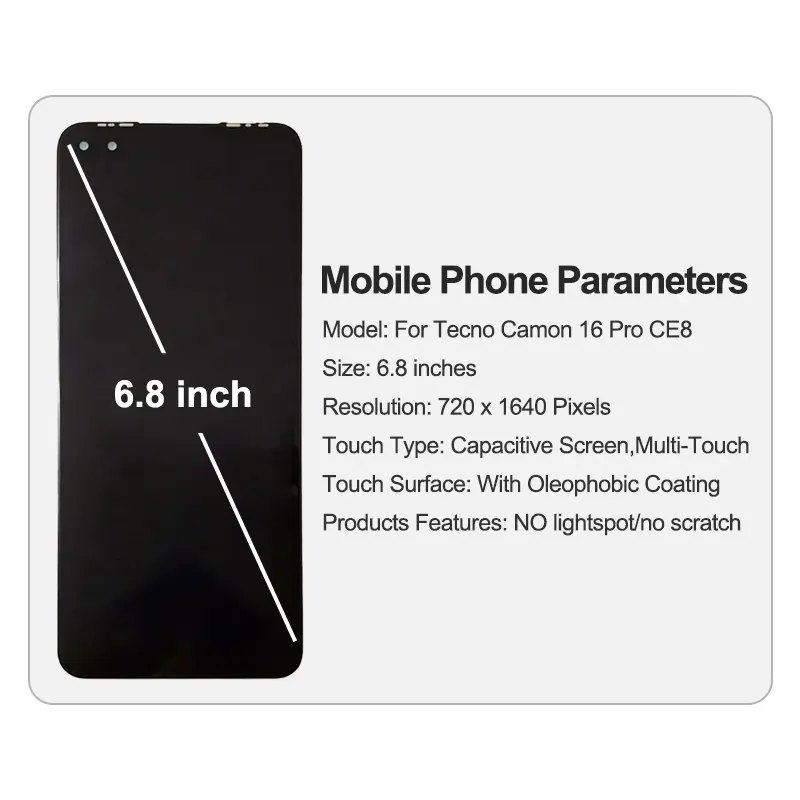 Mobile Phone LCDs for Tecno Camon 16 Pro Pantallas de Telefono Movil para Tecno Camon 16 Pro