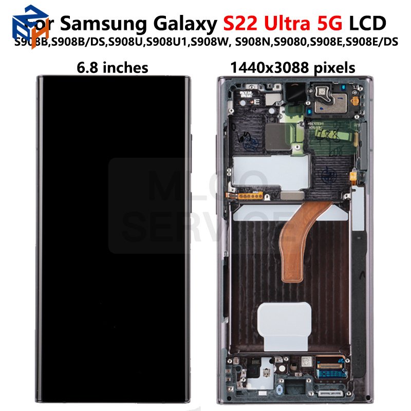 Mobile Phone Parts Lcd Screen Display Manufacturing For Samsung S22 Phone Screen Service Pack For S22 Ultra Lcd