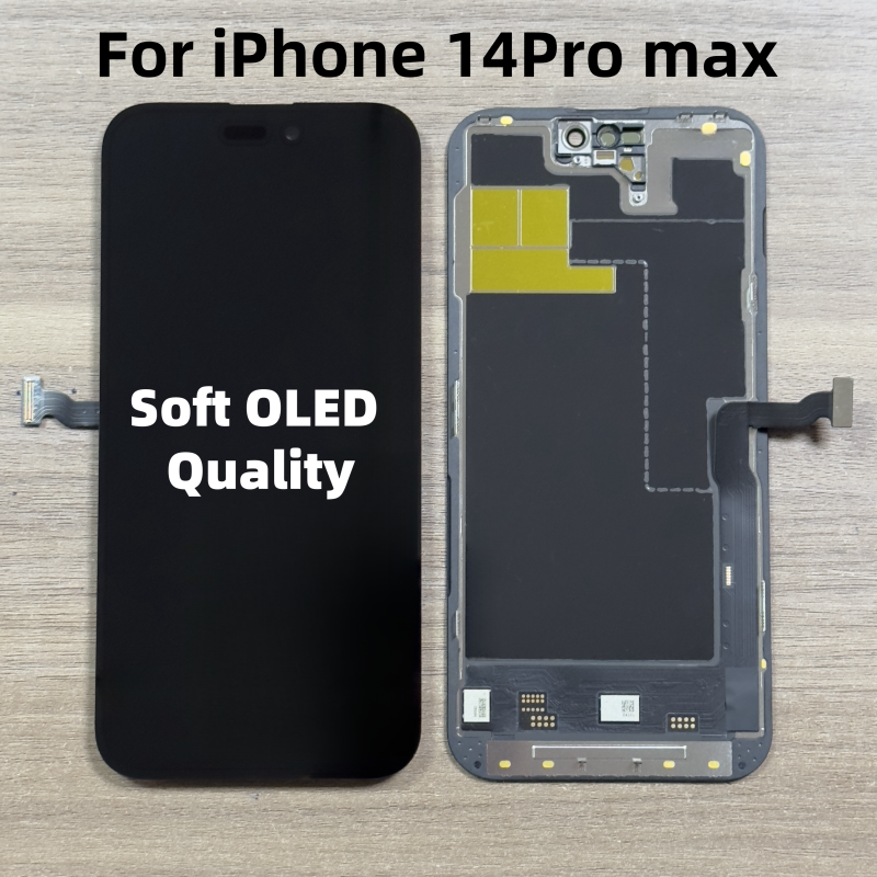 Display Assembly Compatible for iPhone 14 Pro max Black Soft OLED Quality