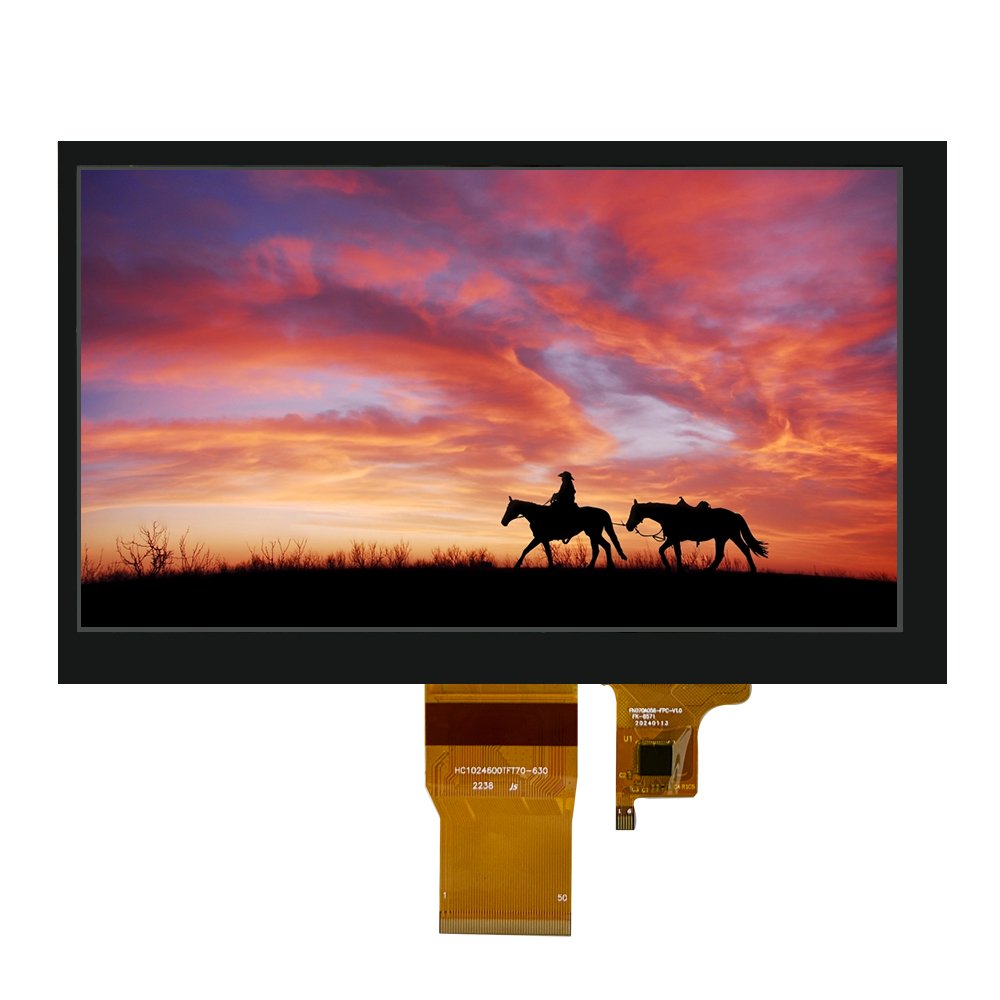 7 Inch ALL VIEW TFT Display 1024*600 LCD Screen 300cd/m2 RGB Interface 50PIN With CTP