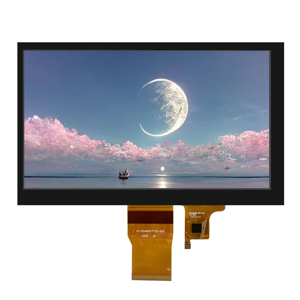 7 Inch ALL VIEW TFT Display 1024*600 LCD Screen 300cd/m2 RGB Interface 50PIN With CTP