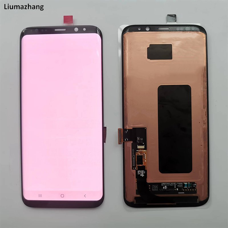 Original Super AMOLED Mobile Phone LCDS For Samsung Galaxy S8 S8 Plus Display Touch Screen Assembly With burn marks