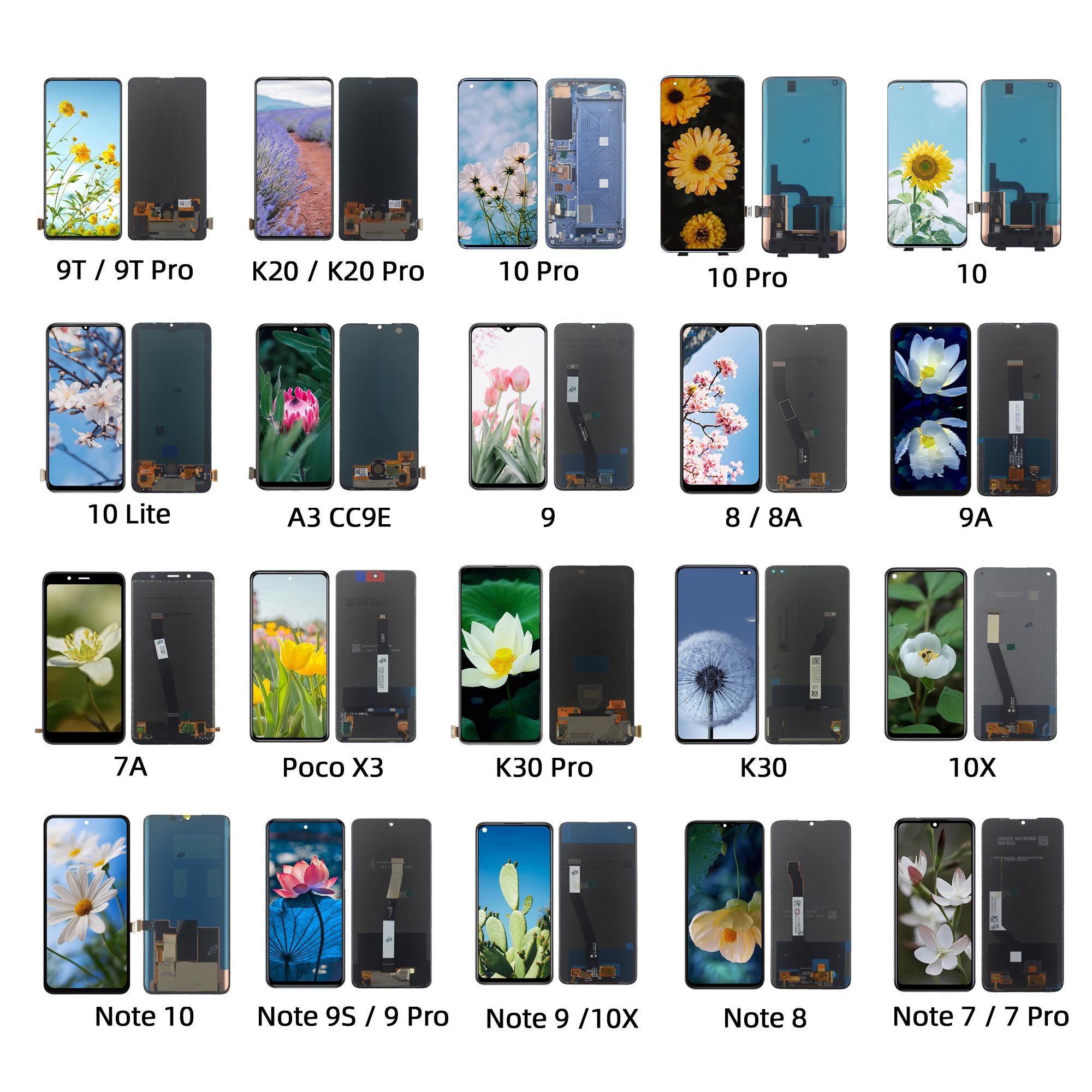 TEMX Cell Phone Screen for Samsung LCD for iPhone Touch Screen for Xiaomi Mi Redmi Display Many Brands Parts Digitizer Assembly