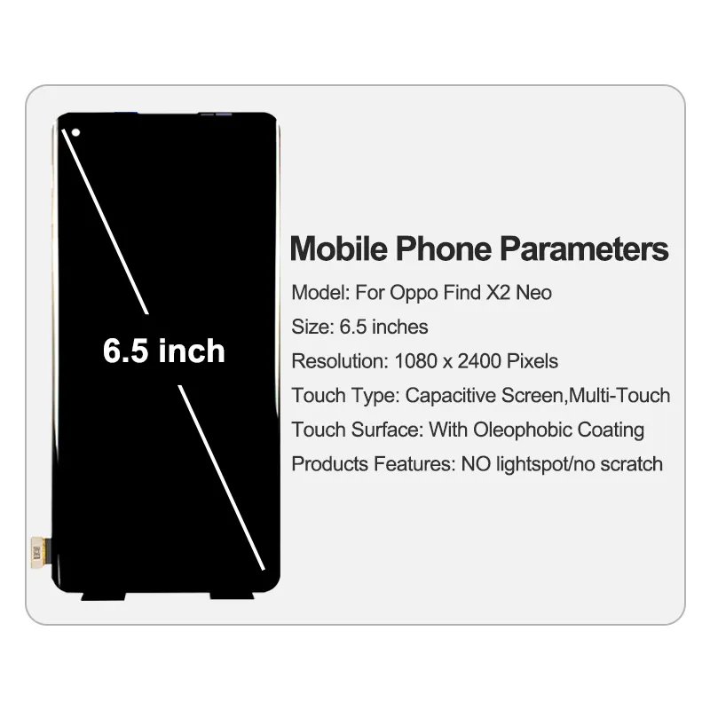 Mobile Phone LCDs for Oppo Find X2 Neo Screen Replacement Wholesale LCDs para Movile Oppo Find X2 Neo Reemplazo de Pantalla