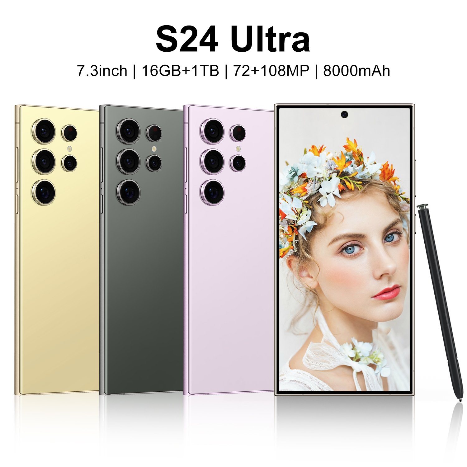 Brand New Original S24 Ultra 5G Smart AI Phone Stylus Google AI 16GB+1TB 7.3 Inch Process Smartphone