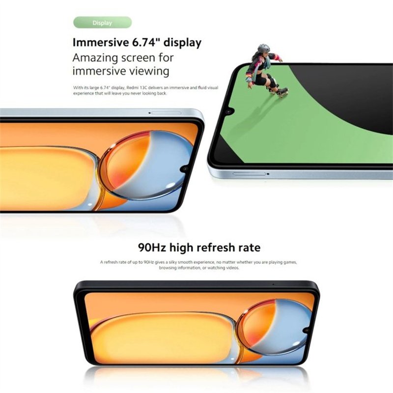 6.74 inch Redmi 13C 5G Smartphone MediaTek Dimensity 6100+ Octa Core 50MP AI Camera 5000mAh 18W Charger Redmi Phone