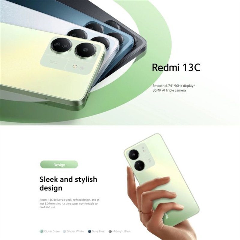 6.74 inch Redmi 13C 5G Smartphone MediaTek Dimensity 6100+ Octa Core 50MP AI Camera 5000mAh 18W Charger Redmi Phone