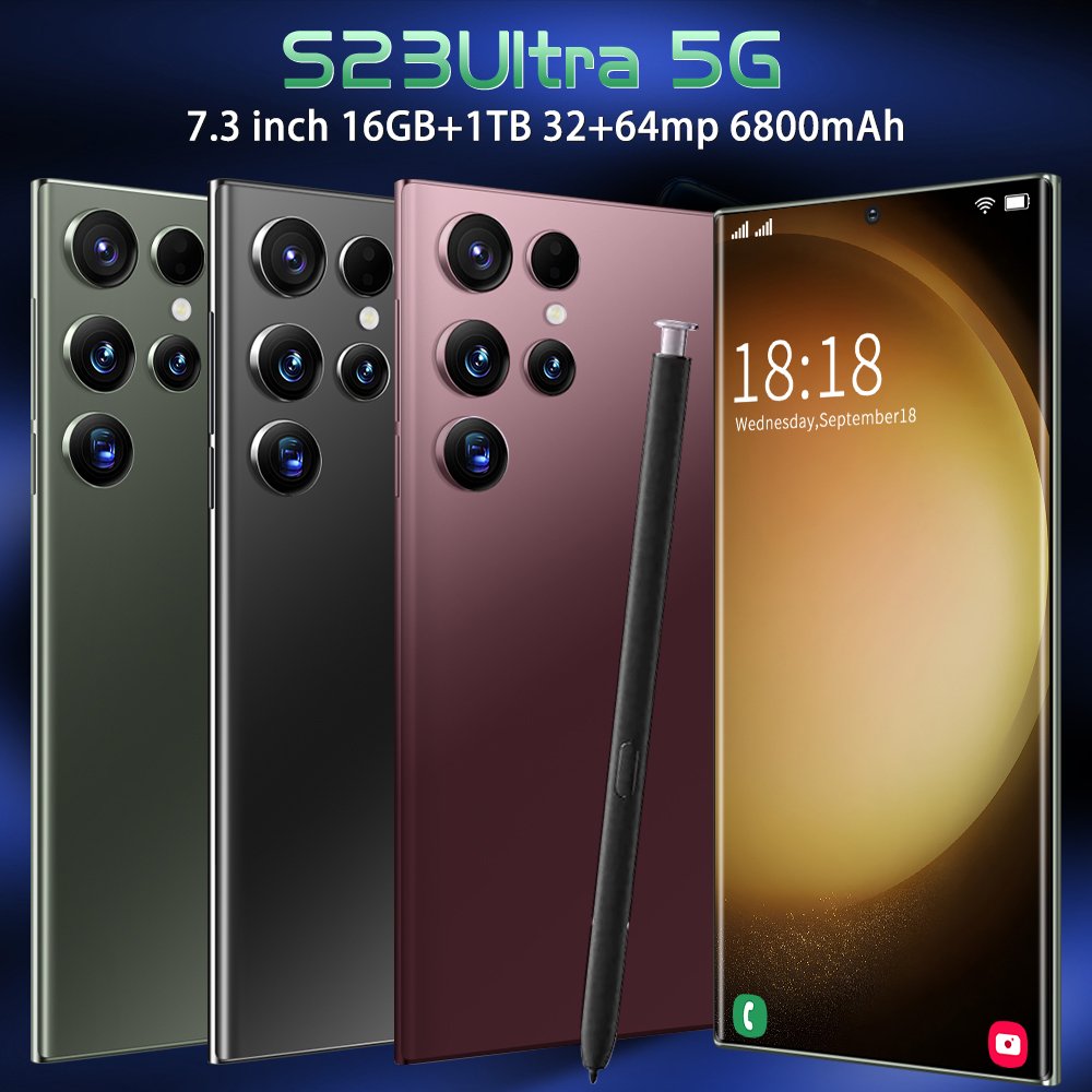 5G SmartPhone S23 ultra 7.3 inch 12GB+512GB Cellphone Android 10 smartphone 10 core LET phone HD screen face ID mobile phone
