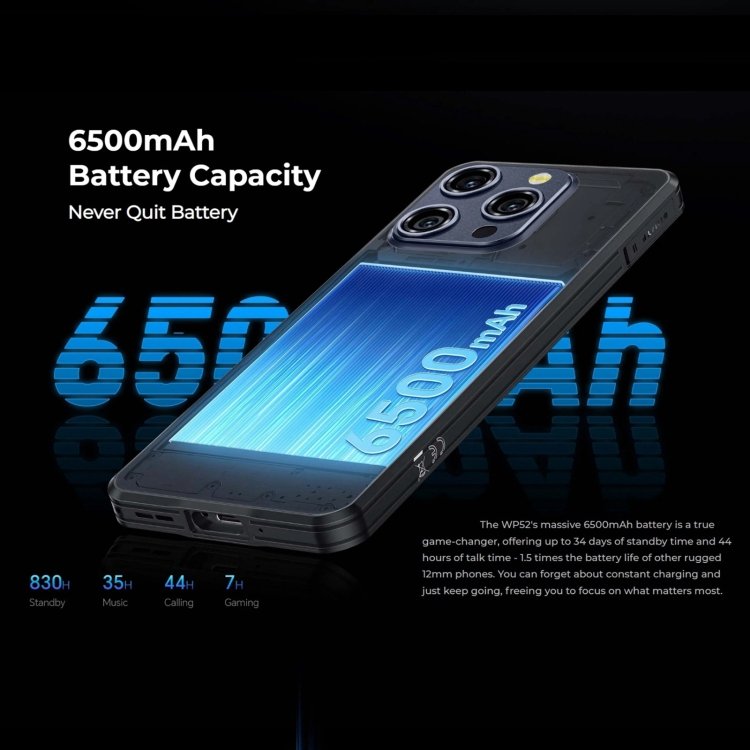 New Original Oukitel WP52 5G Rugged Phone 4GB+256GB 6.6 inch Android 14.0 MediaTek Dimensity 6100+ Octa-core NFC 5G Smartphone