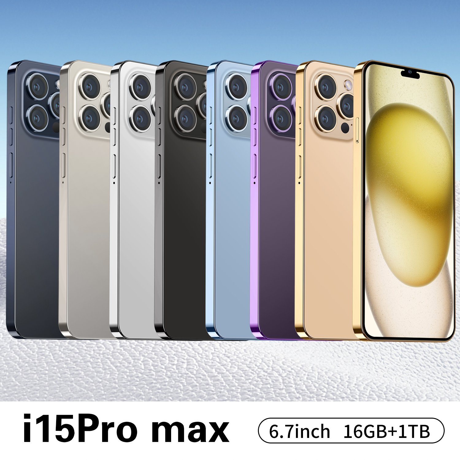 Have Logo Clone 15 pro max 6.8 inch screen 4G 5G smartphone 8GB+512GB unlocked i cell phone 15 pro max Cheap Version Dual Sim