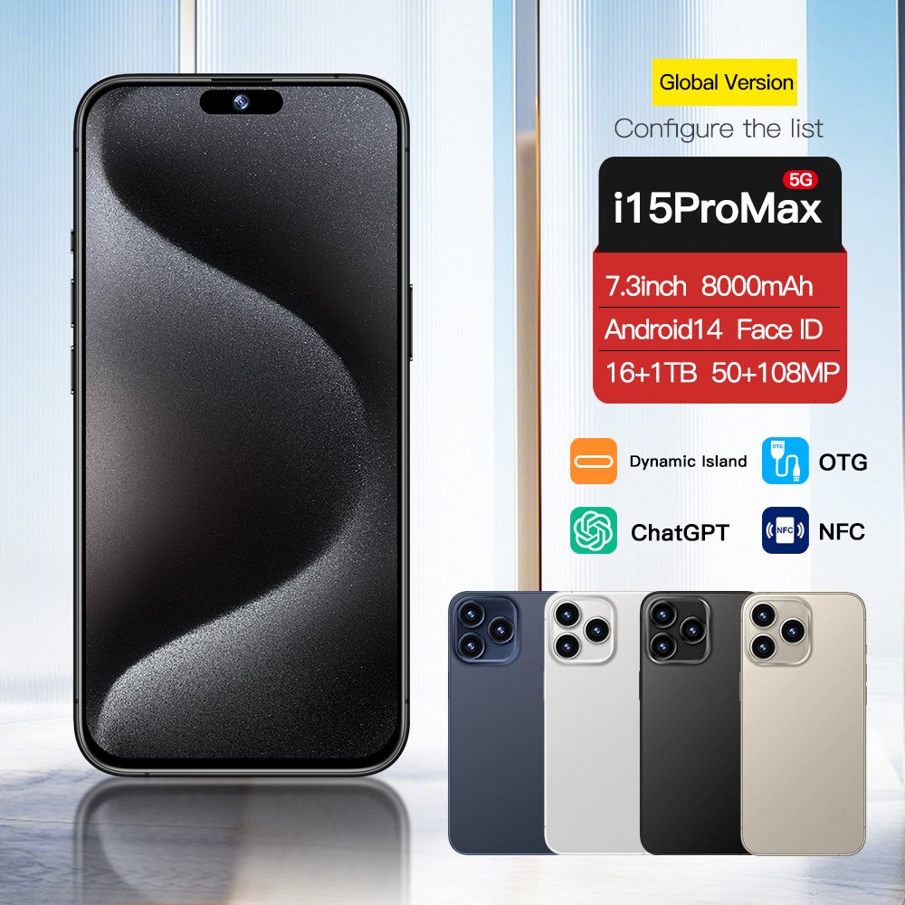 Slimoro Buy Original Unlocked Celular i For Phones 15 Pro Max Original Smart Phone 5G Smartphone 15 Pro Max 16 15 I16 Android