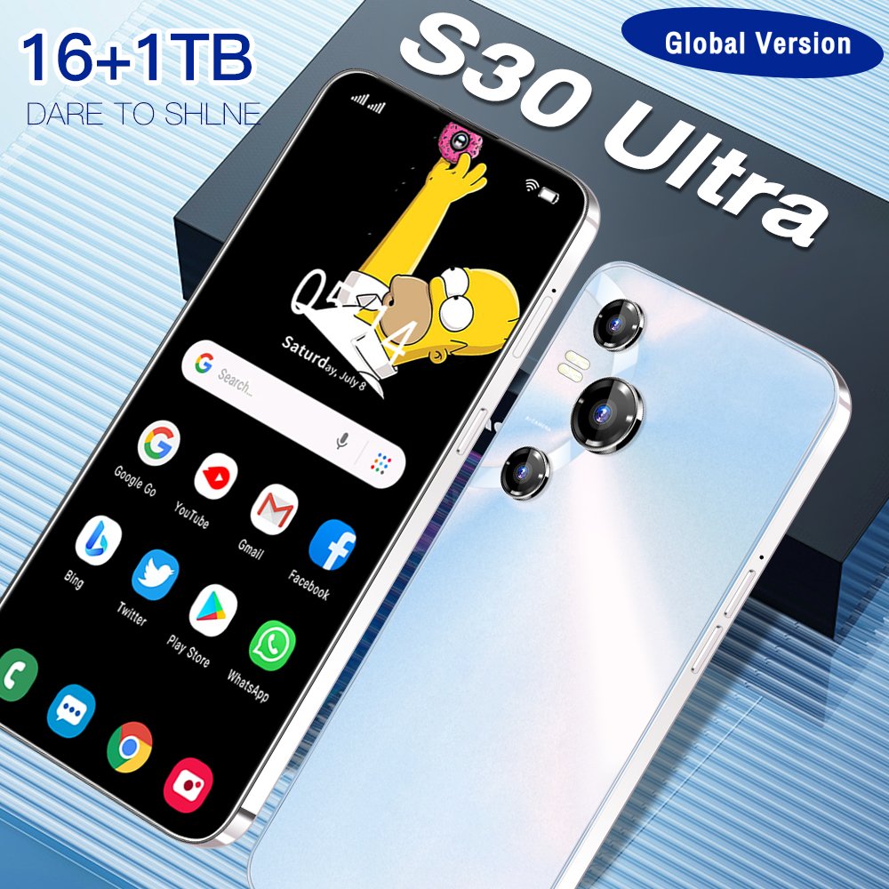 Cellphone Original Android 13 S30 Ultra smart camera music mobile phone 7.3inch screen game playing era 5g Smartphone
