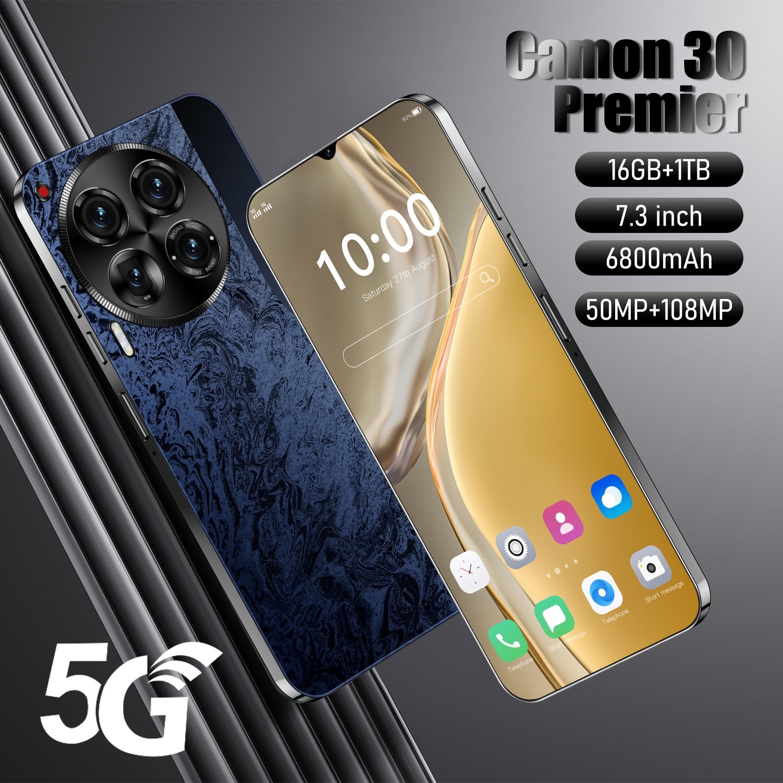 new CAMON30 Pro original 7.3-inch 5G smartphone 16GB + 1tb 6800 mm Android 13.0 smartphone cheap