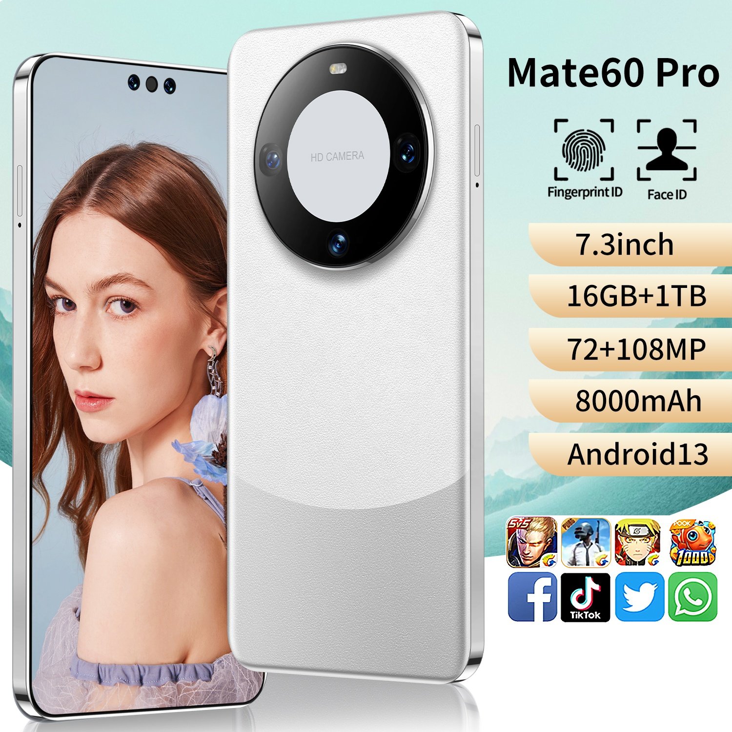 Original phones Mate60Pro Smartphones 16GB+1TB 5G Dual SIM Cellphone Mobile Phone Mate60Pro 5g smartphone