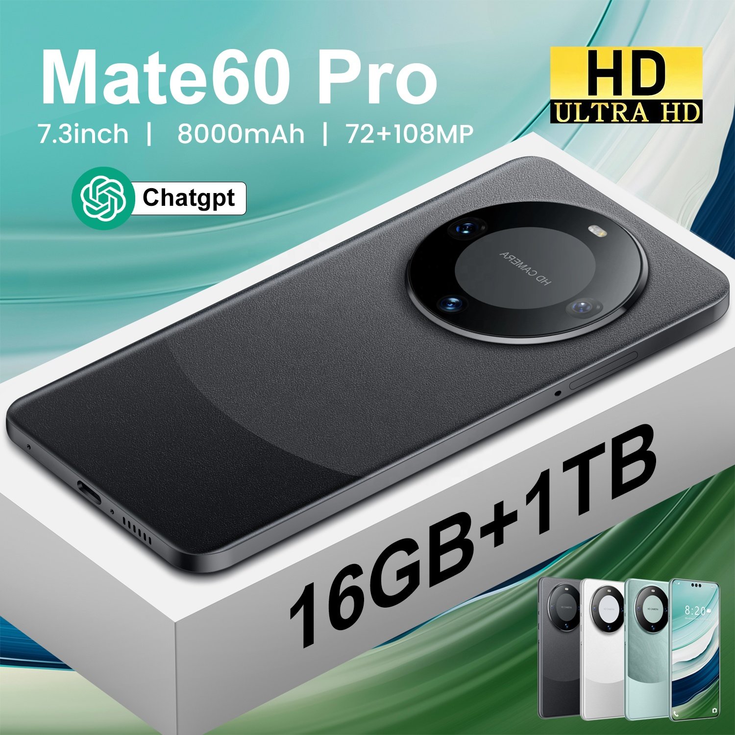 Original phones Mate60Pro Smartphones 16GB+1TB 5G Dual SIM Cellphone Mobile Phone Mate60Pro 5g smartphone