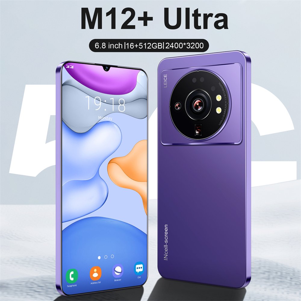Android12.0 Smartphones 5G Unlocked Cellphones Mobile Phone Brand New Global Version Original M12 6.8inch 16GB+512GB Smart Phone