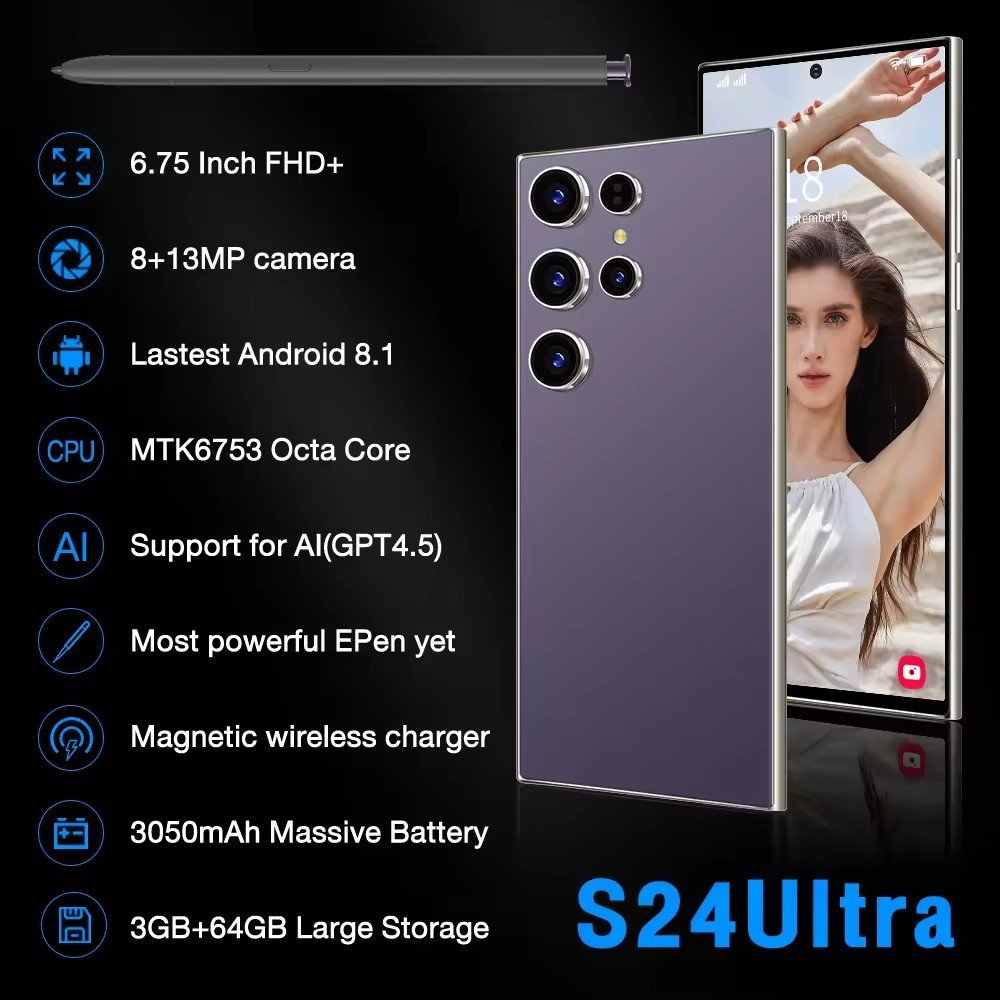 In Stock 5G Smartphone S24 Ultra 7.3 inch Screen 16+512GB ROM+RAM Android Mobile Phones 6800A Original Unlocked Cell Phone