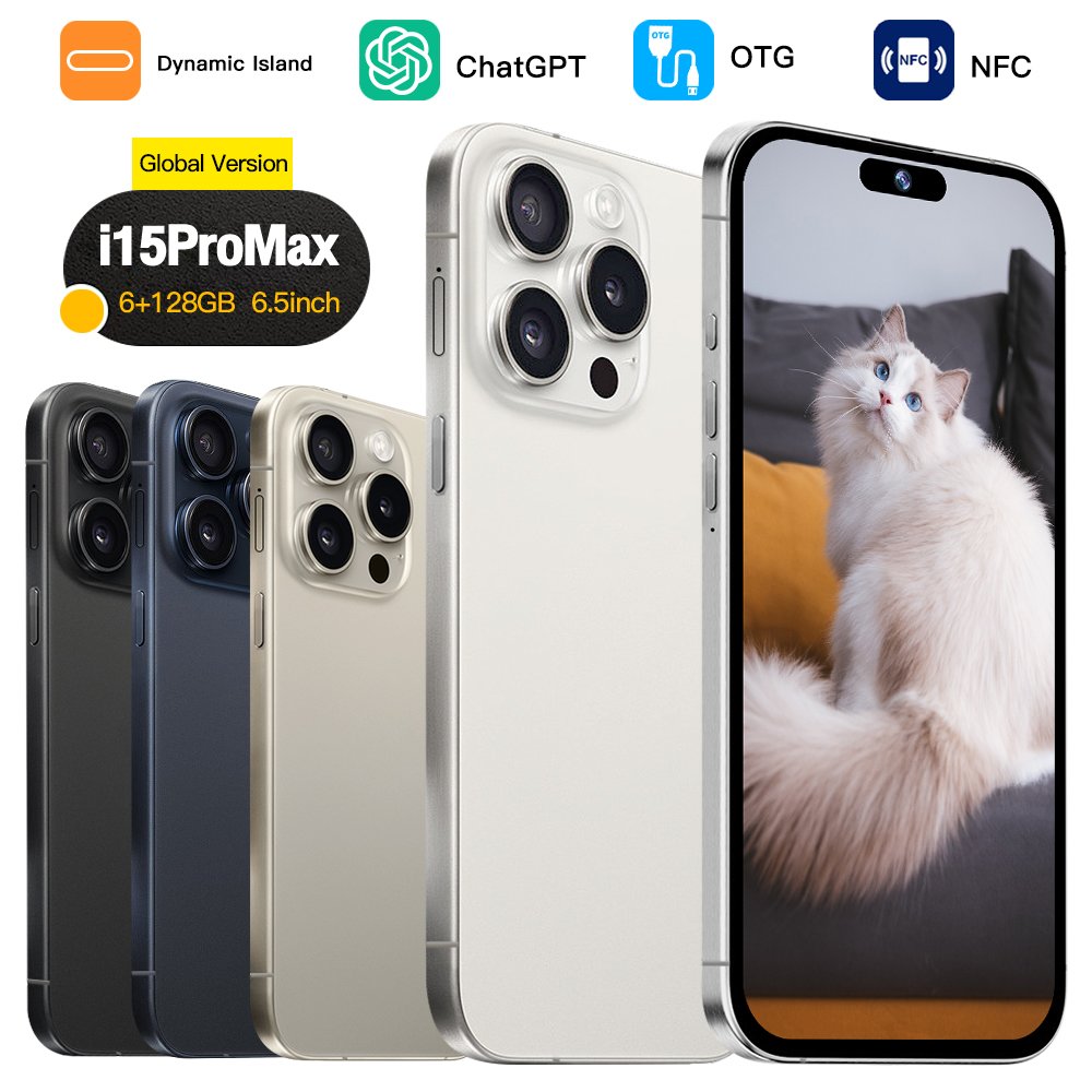 Slimoro Phone Mobile Original New 5G Smartphone i16 Pro Max Phone Gaming Cell Phone Smartphone Telefone 15 13 16 Android Feature
