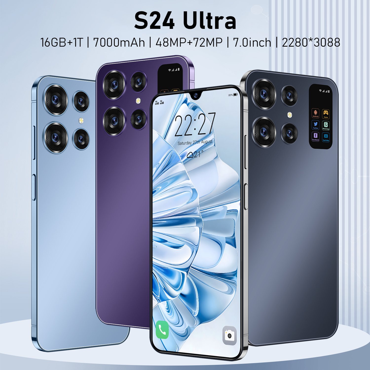 s24 ultra Smartphones For s24 ultra 8+512GB Dual SIM Cellphone Mobile Phone s24 ultra 5g smartphone