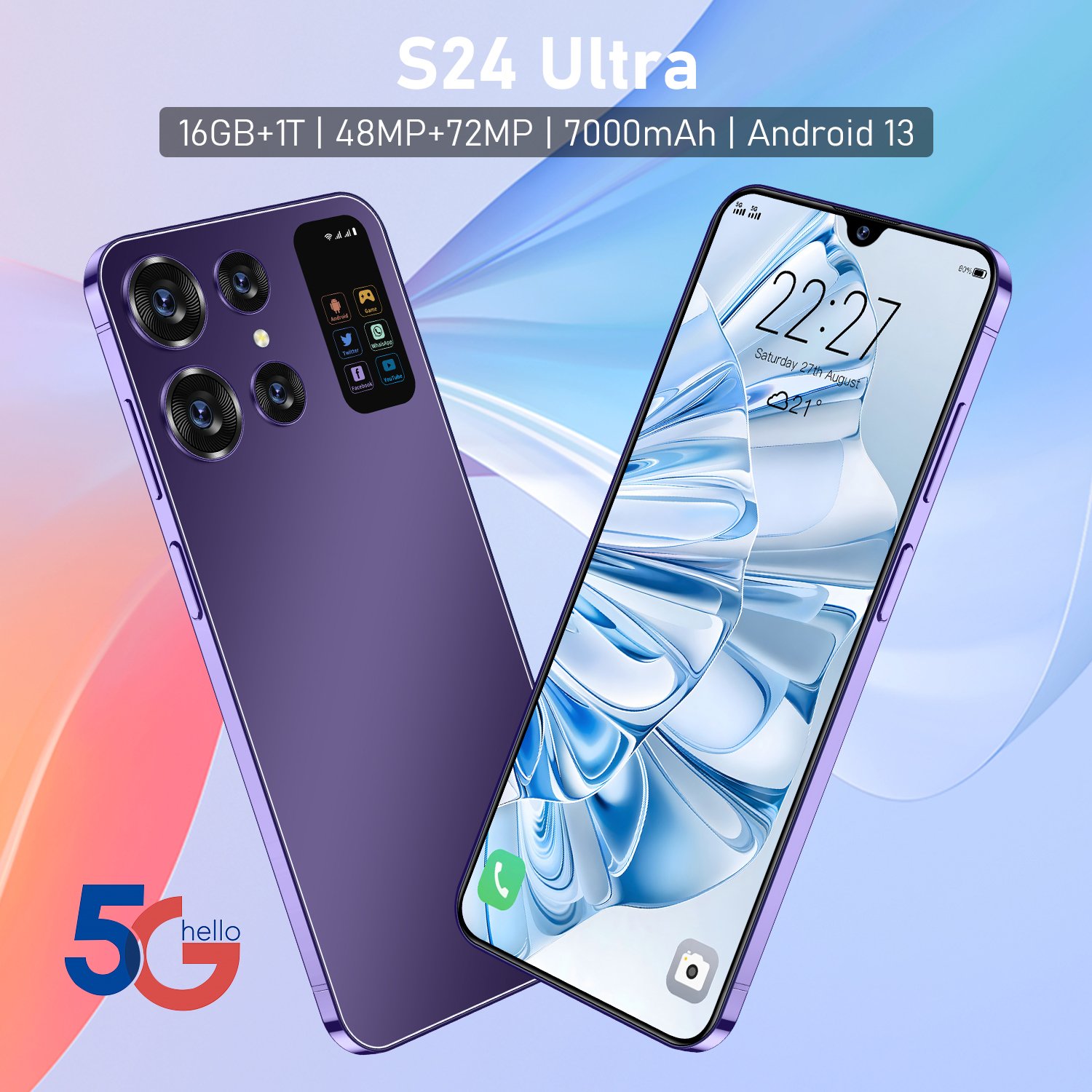 s24 ultra Smartphones For s24 ultra 8+512GB Dual SIM Cellphone Mobile Phone s24 ultra 5g smartphone