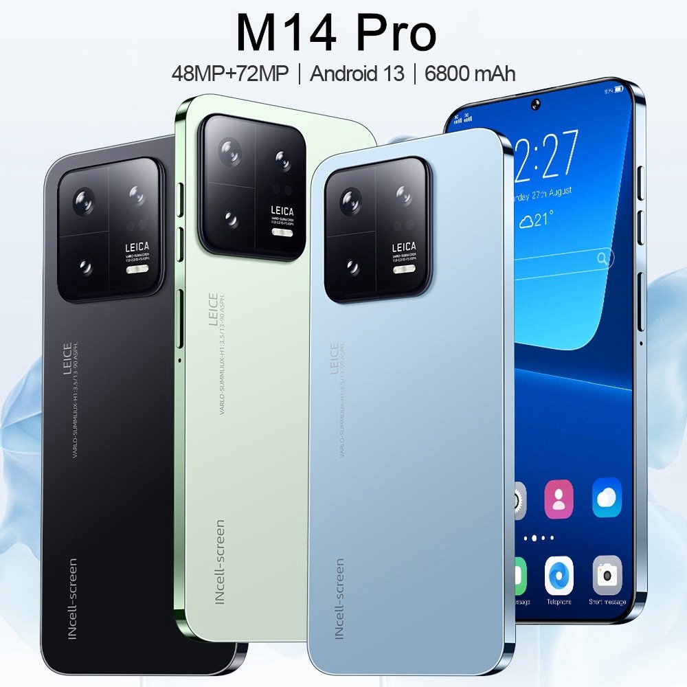 Wholesale cheap mobile phone Dual SIM Card phone mobile android full Display M14Pro HD movie buy a mobile online