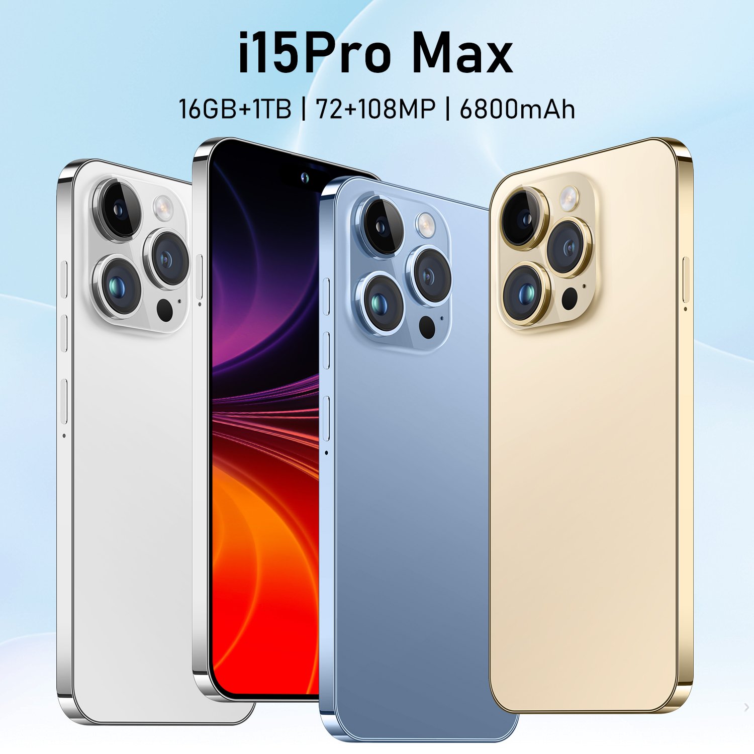 Original I For Phone 16 Pro Max Cell Phone Smartphone Telefone I15 Android Feature 5g Smartphone Gaming Mobile Phone