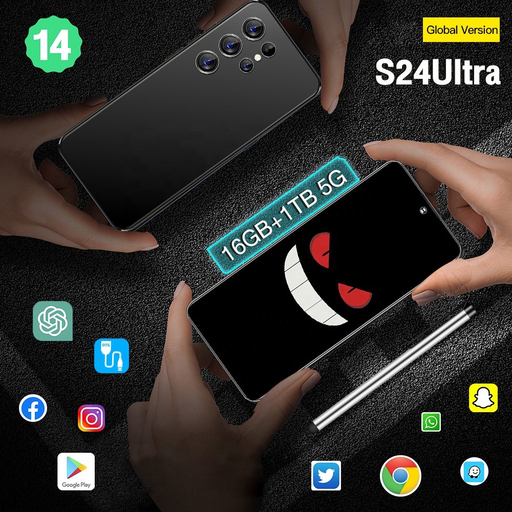 2024 Original Brand New S24 Ultra Phone 6.8 inch 12GB+1TB 4G 5G Smartphones With Stylus 4 Cameras Face ID Unlocked Cellphones