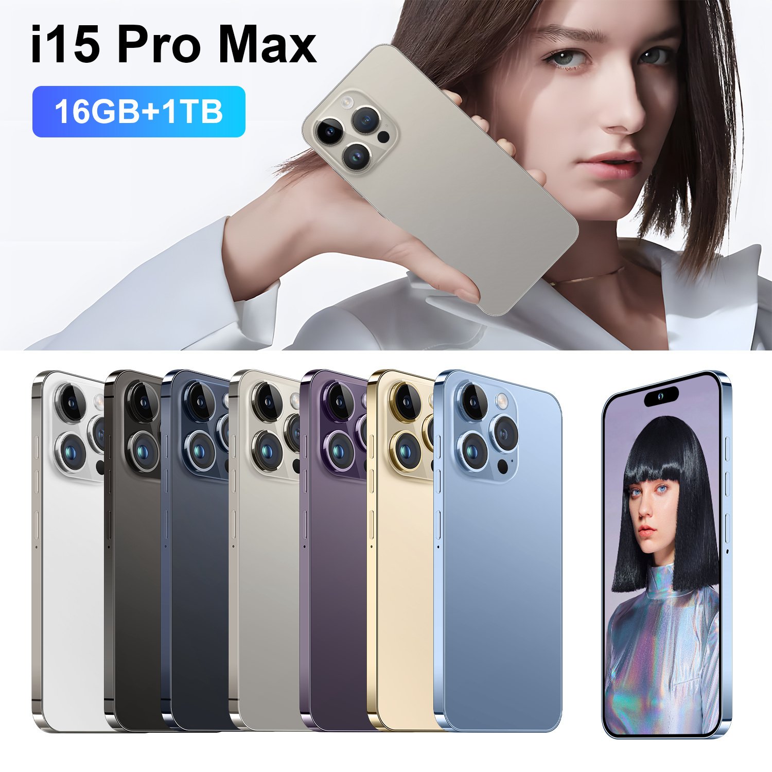 Phone 15 Pro Max 12gb+1tb Smartphone 5g Smartphone 7.3inch Screen Dual Sim Card I 15 Phone 15 Pro Max 5g De Smartphones 108mp