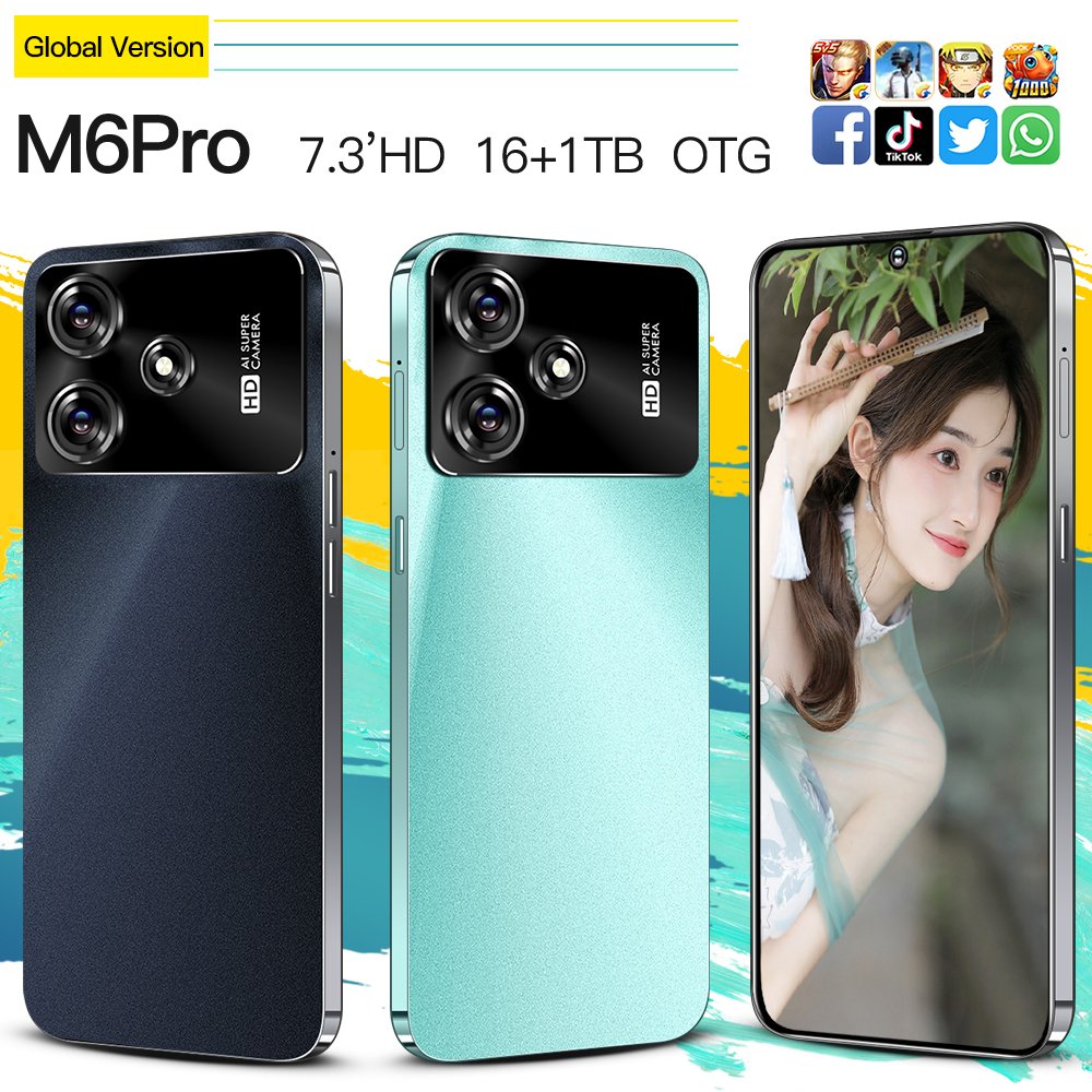 POCO M6 Pro Smartphone AMOLED Turbo Charging Original Global Version with 5G WCDMA Cellular Android 10 2K LCD Display