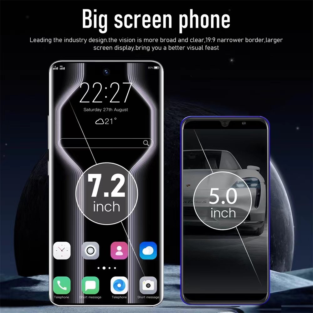 2022 Hot Selling Mate Full Display Android 10.0 Mobile Cell Smart Phone 40 Pro+ Mate 50 12gb+512gb 7.3 Inch 5g Smartphone CN;GUA