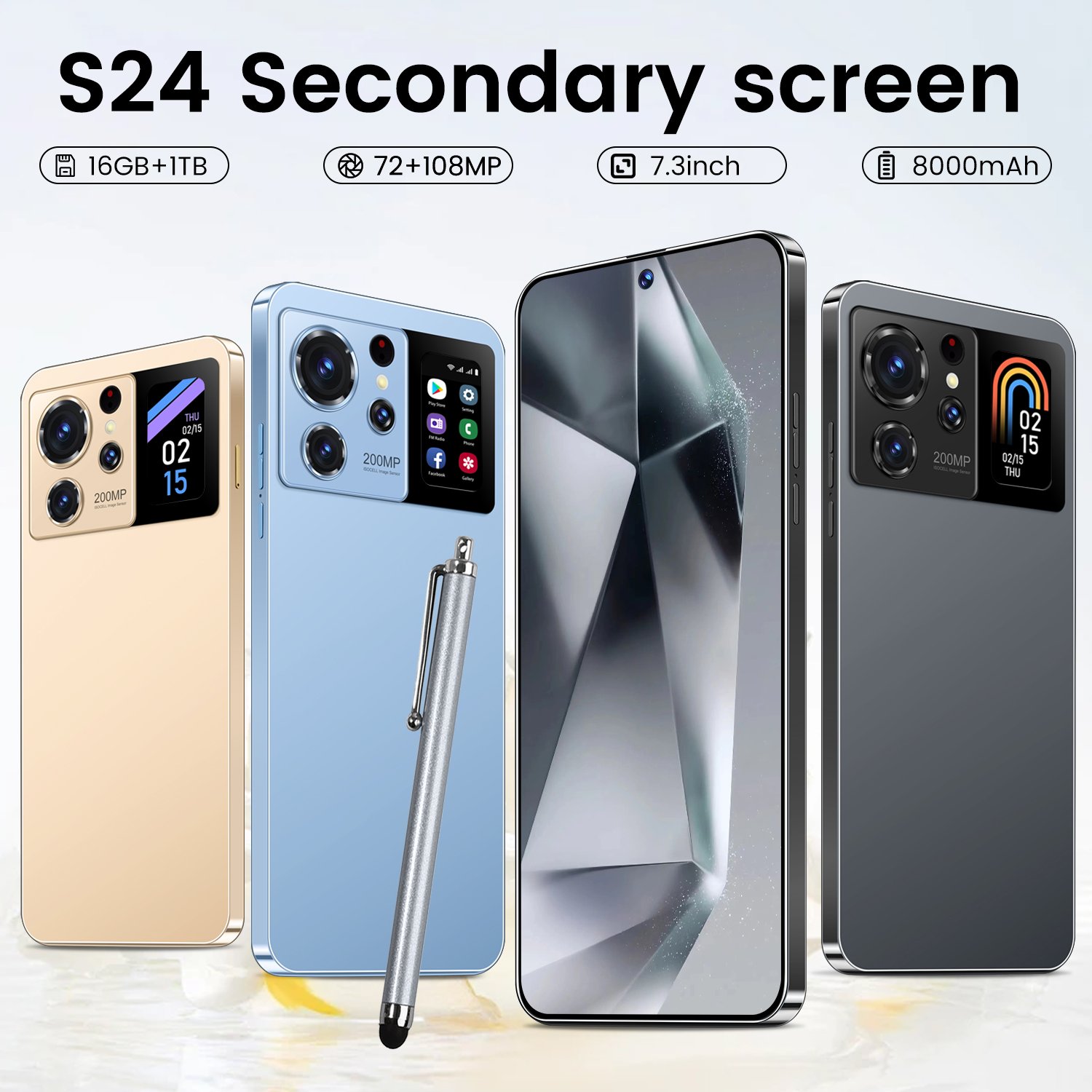 Popular Phone S24 Ultra OEM Phone 16GB+512GB Smartphone Multi functional with Screen Global Unlock Dual SIM 5G Smartphone