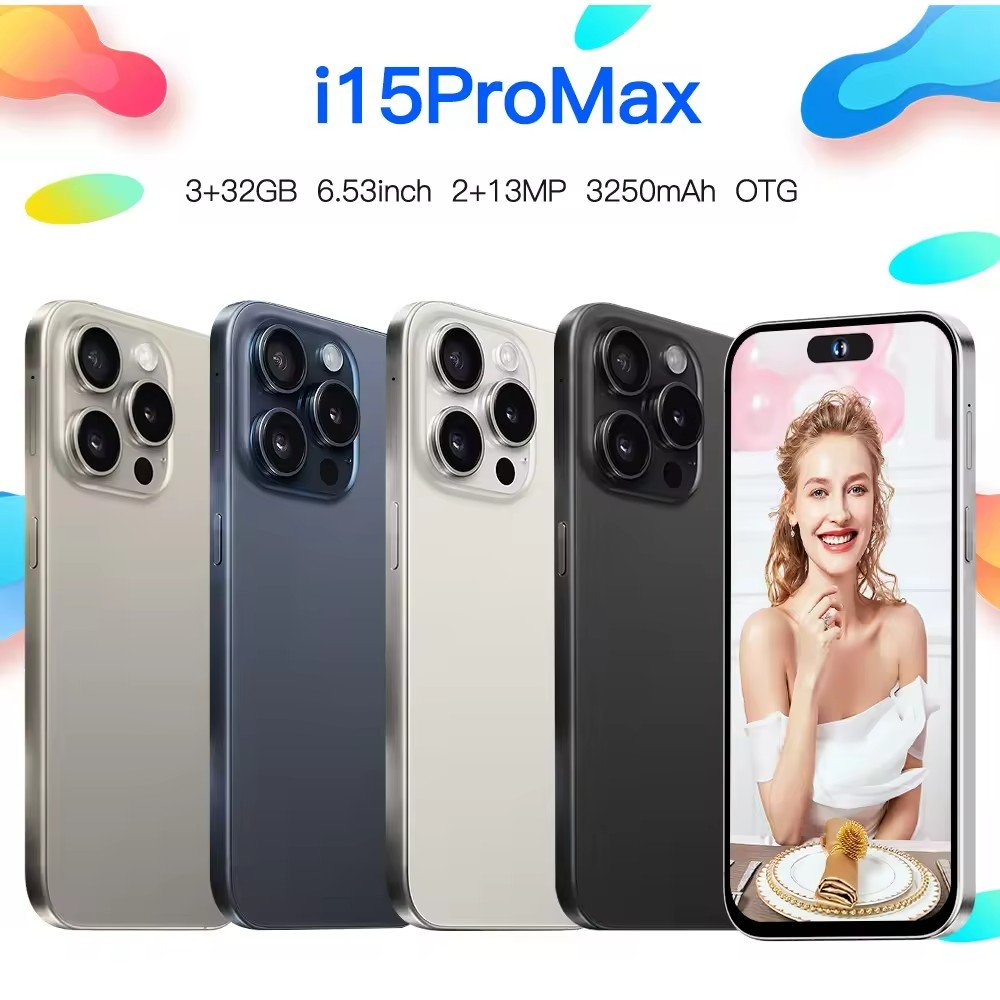 Original New i For Phone 15 Pro Max i15 14 13 5G Smartphone Cheap Telephone Telefon Android Gaming Mobile Phone Cheap Cellphones
