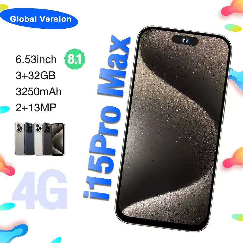Original New i For Phone 15 Pro Max i15 14 13 5G Smartphone Cheap Telephone Telefon Android Gaming Mobile Phone Cheap Cellphones