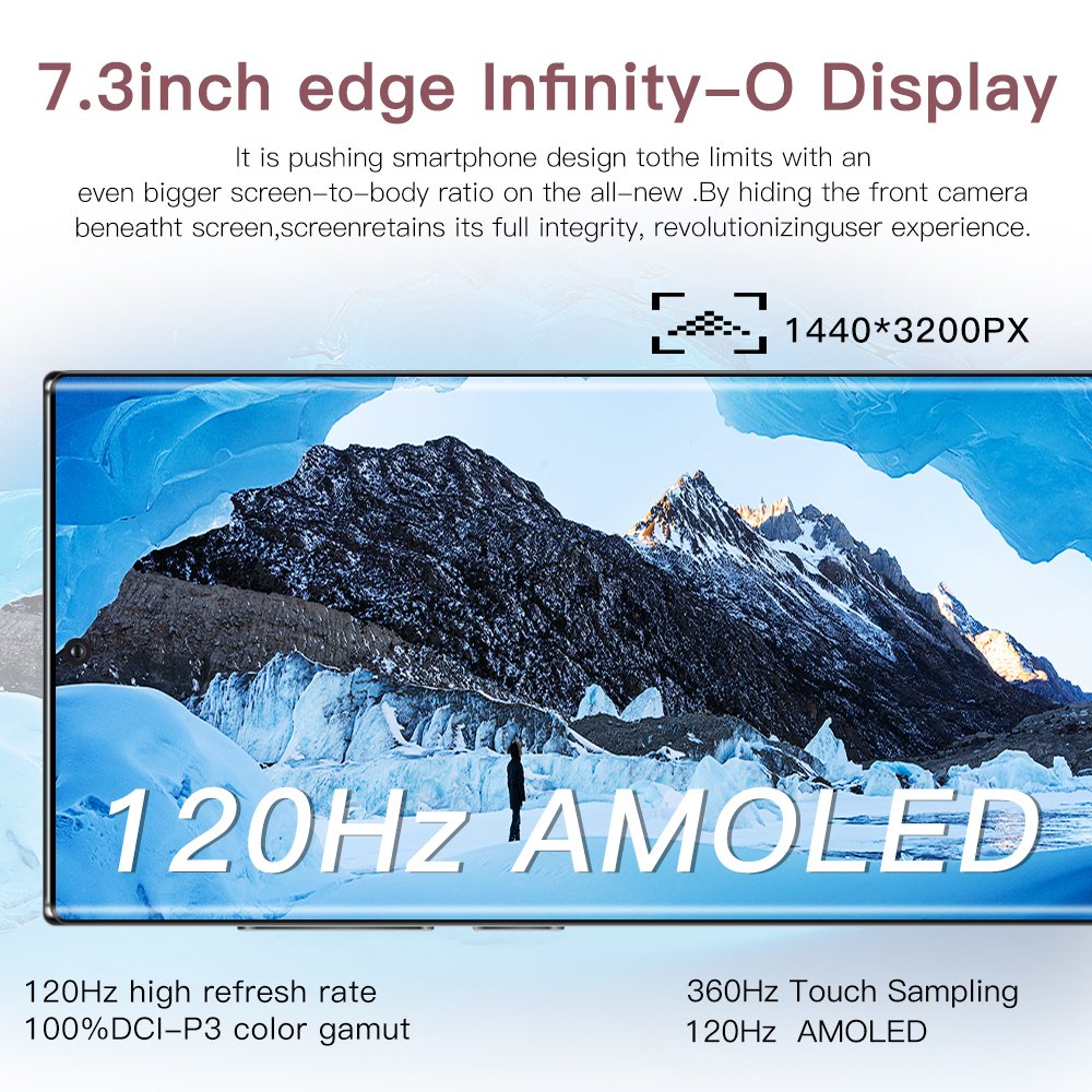 2023 NEW Galaxy S22 Ultra 5g Phone 7.3 inch 16GB+1TB Android Smartphone Android 12.0 Mobile Phones