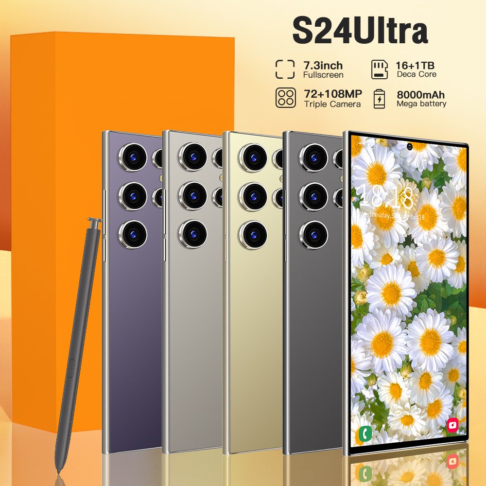 High Quality S24 ULTRA original 7.3 inch 16GB+1TB 72MP+108MP Big Screen cellphone Smartphone 5G Mobile Cell Phone