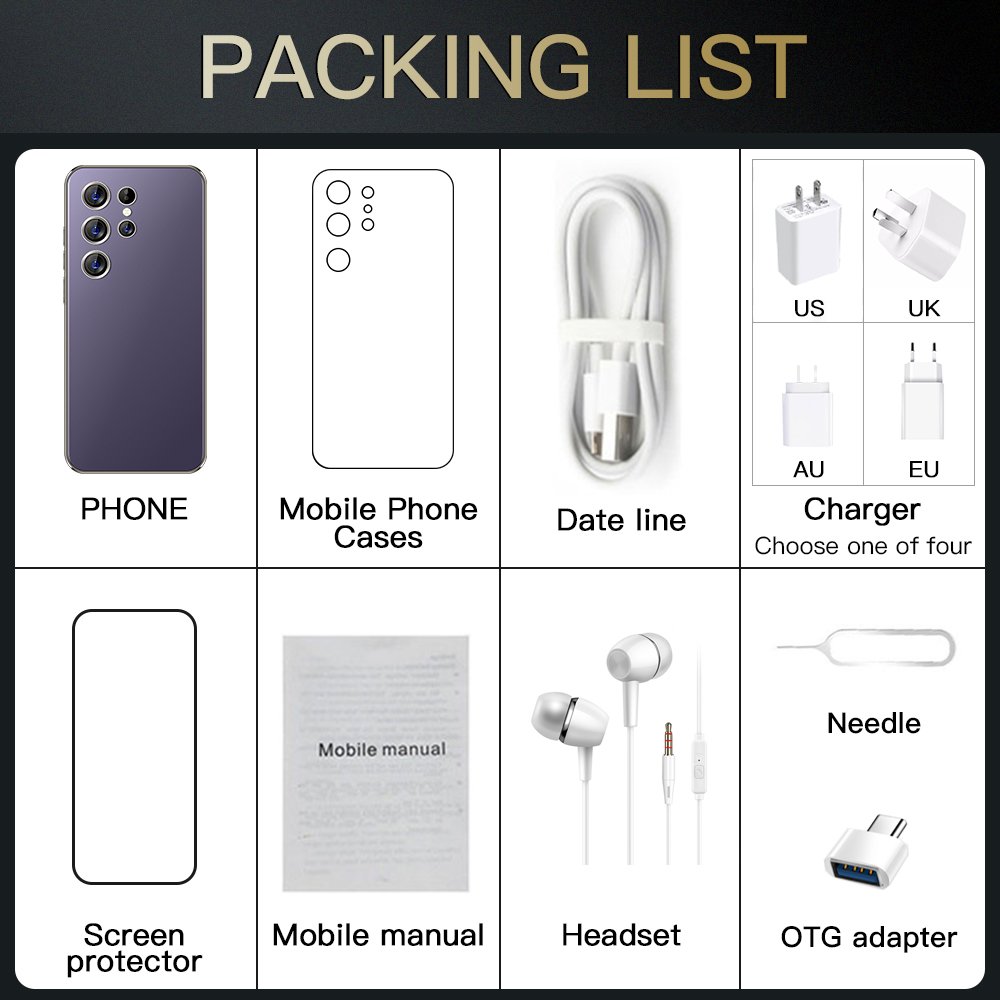 2024 New S24 Ultra 5G smartphone 16GB+512GB Android 13 Celular 12MP 6800mAh Unlock Global Smartphone