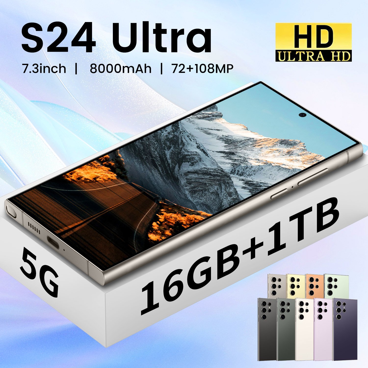 New S24 Ultra 5G 7.3-inch original phone 16GB+1TBGB smartphone HD screen display voice phone phone