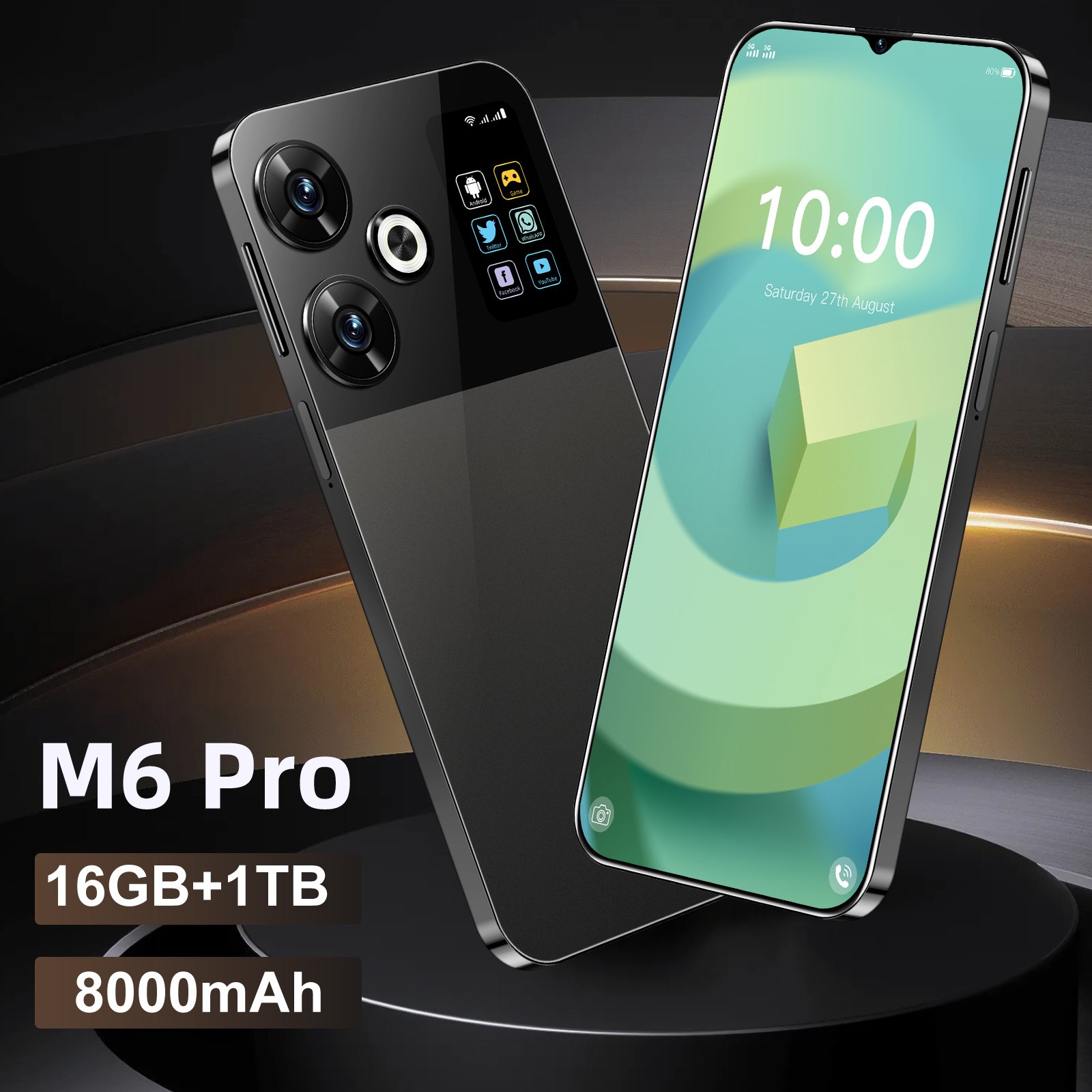 Cheap 4G/5G M6 Pro - New 16GB 1TB Gaming Smartphone by OEM