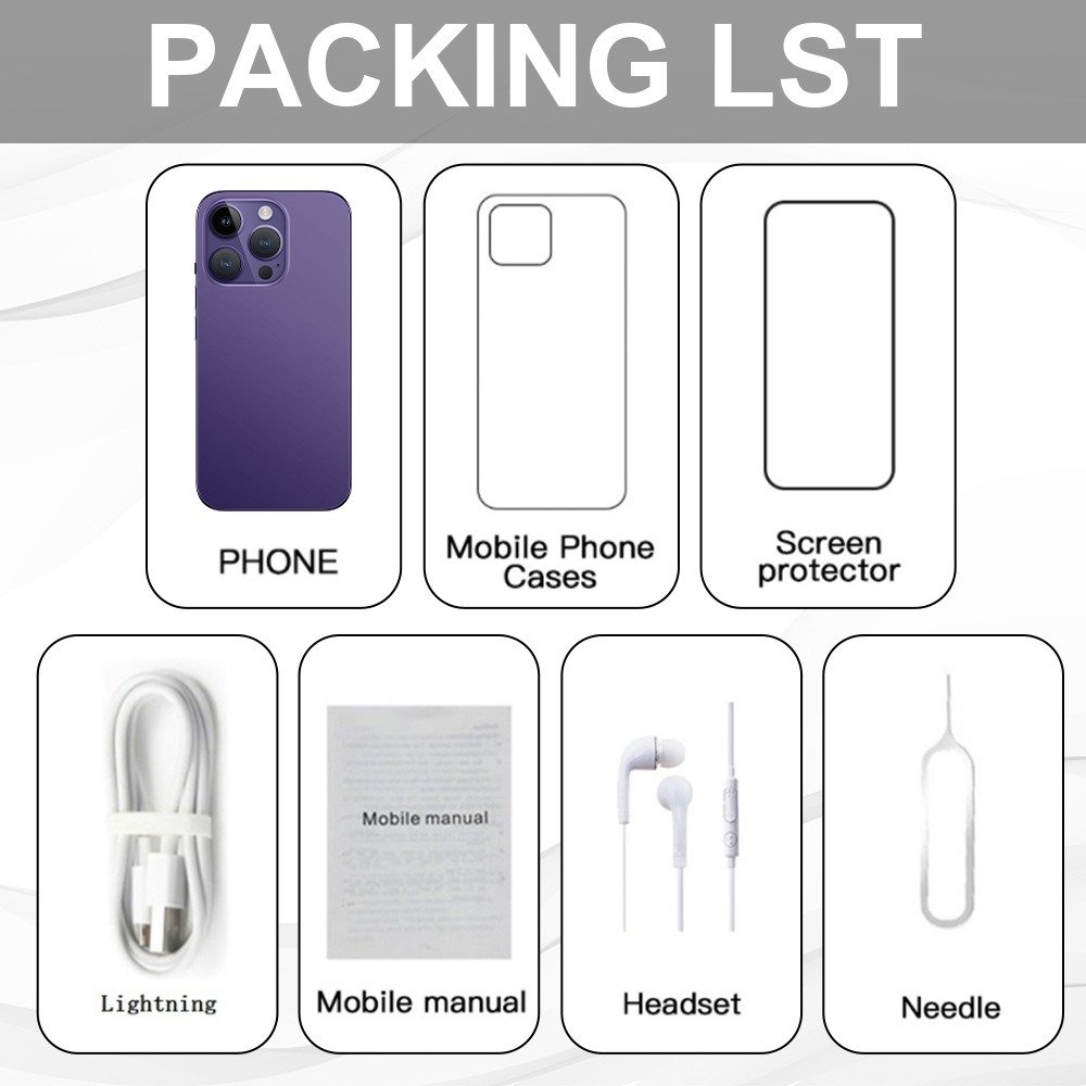 2024 new Big Screen 15 Pro Max Original Unlock Charger Portable Double Sim Card 5G Smartphone 16+1TB High Quality phone