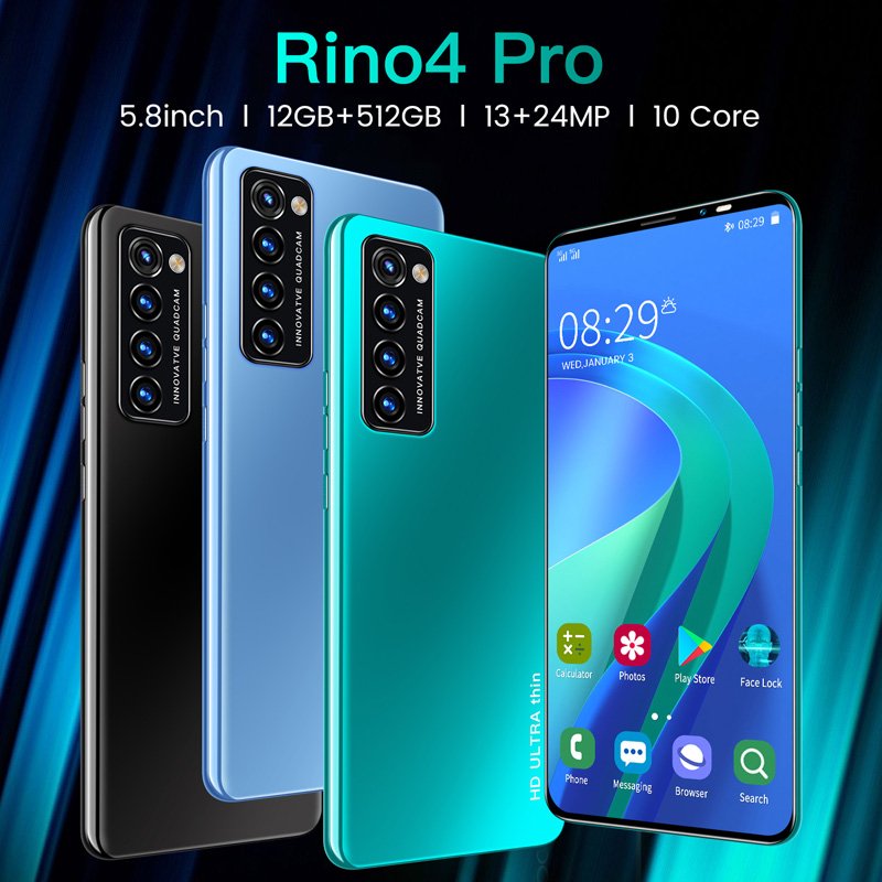 China Unbranded Low Price Mobile Phones Custom Unlocked Smartphones Cheap Under 2000 Rino 4 Pro Phone Smartphone 5G Android 11