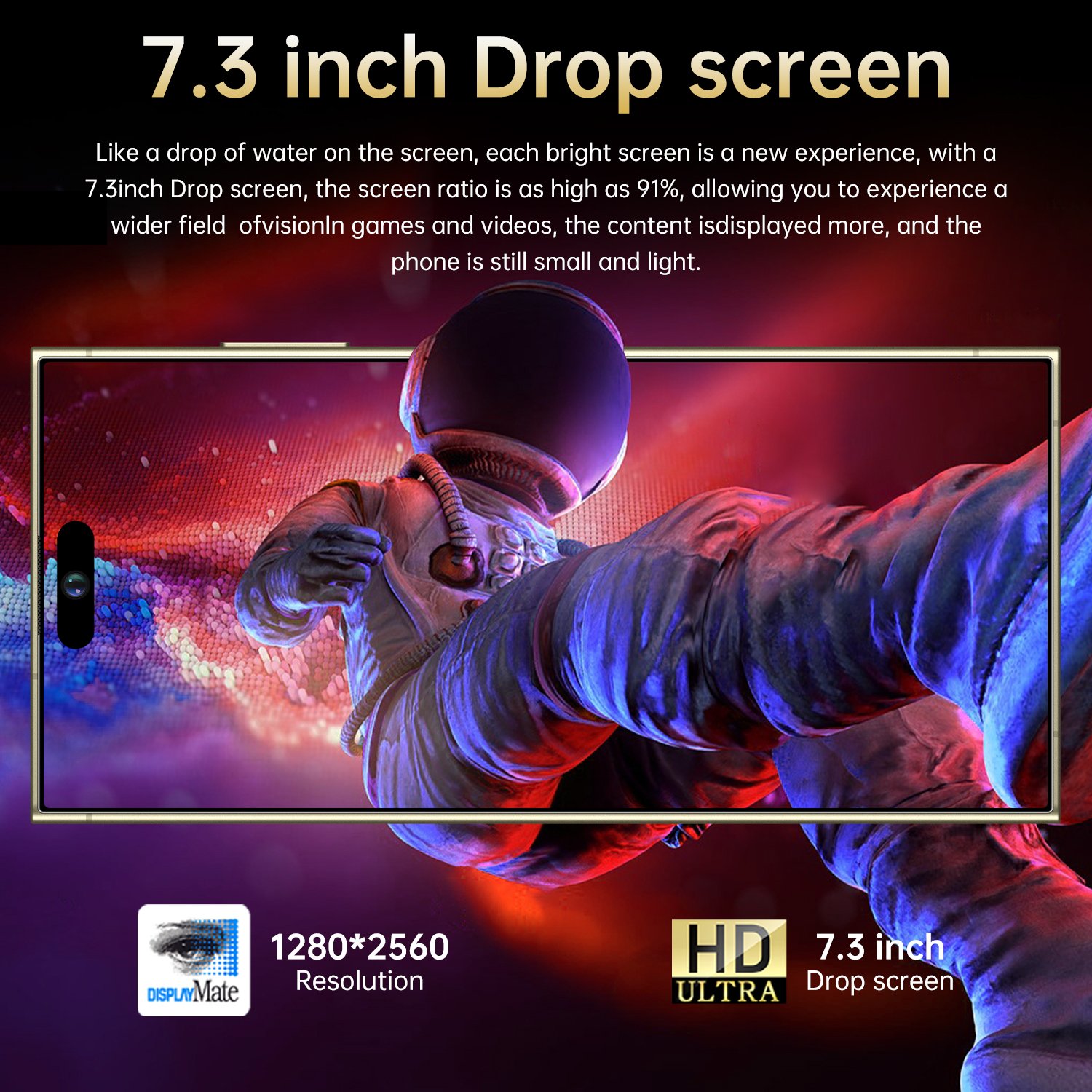 New Design Original I16 Pro Max 6GB+256GB 5G Smartphone 7.3 Inch 72MP+108MP Android 14 Cell Phone Unlocked Gaming Mobile Phones