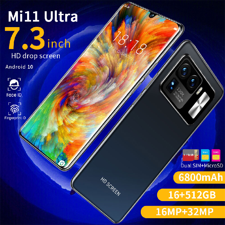 Android 3G 4G 5G Mi11UItra Smartphone 3GB+64GB Version 5g mobile phone 10 core 6800mAh cell phone